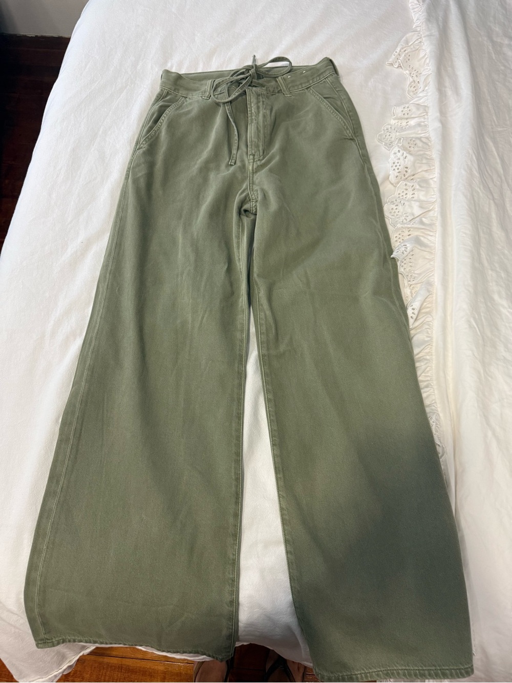 Maxwell Ultimate Wide Leg Olive Jeans